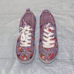 Fabkids Purple Floral Sneakers Size 3